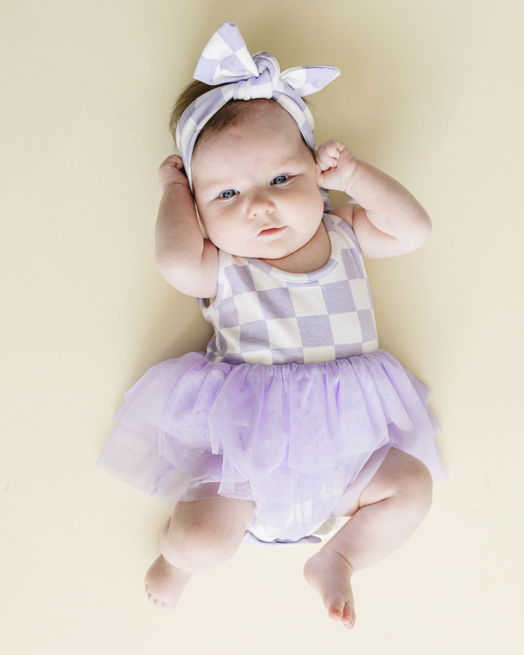 LPK Tutu Romper - Checkered Lavender