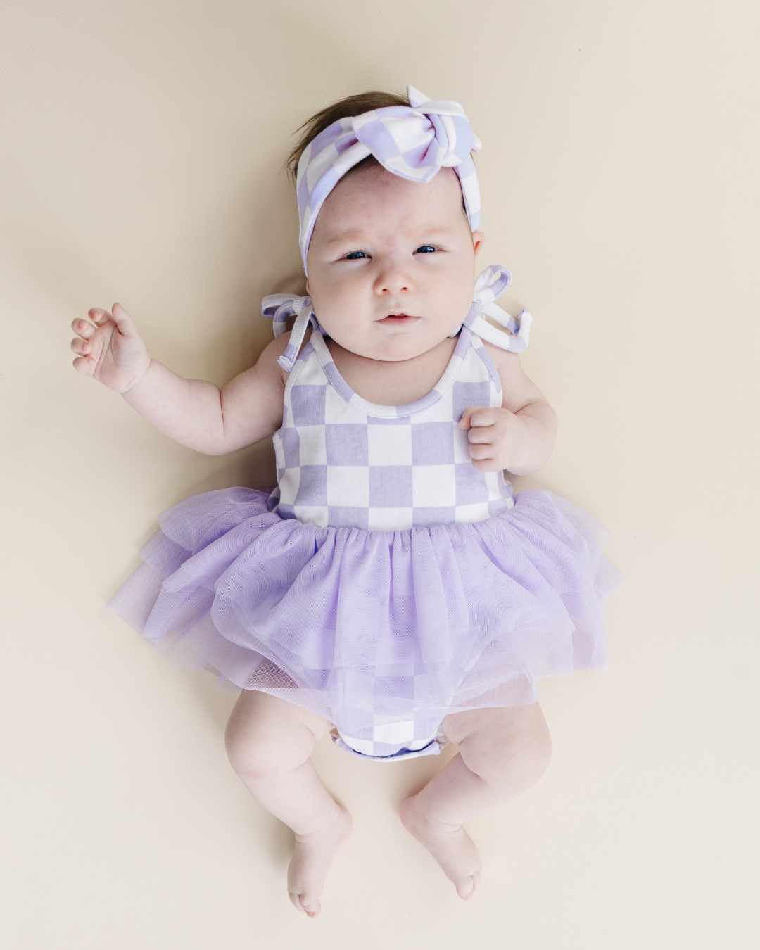 LPK Tutu Romper - Checkered Lavender