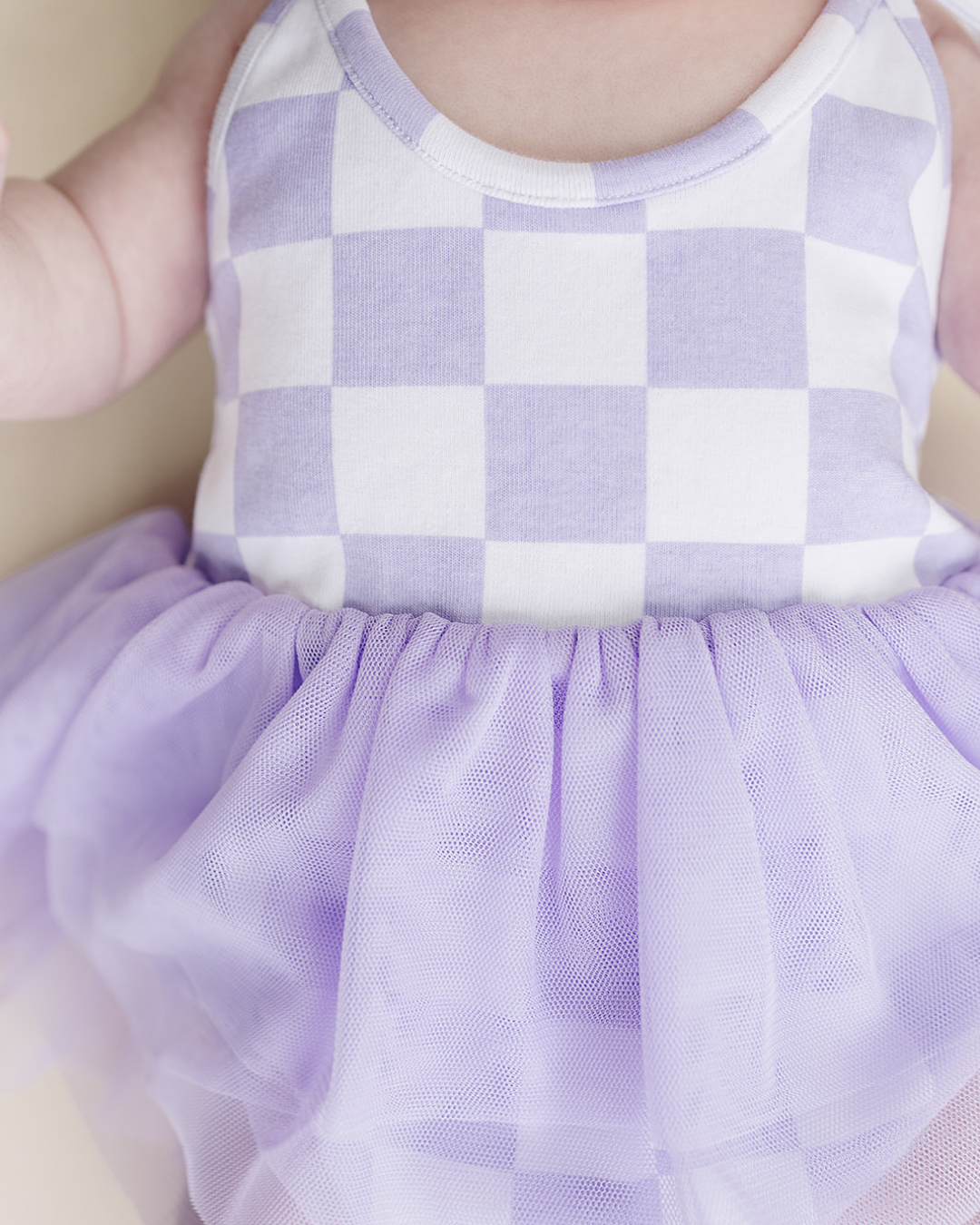 LPK Tutu Romper - Checkered Lavender - Atara & Co