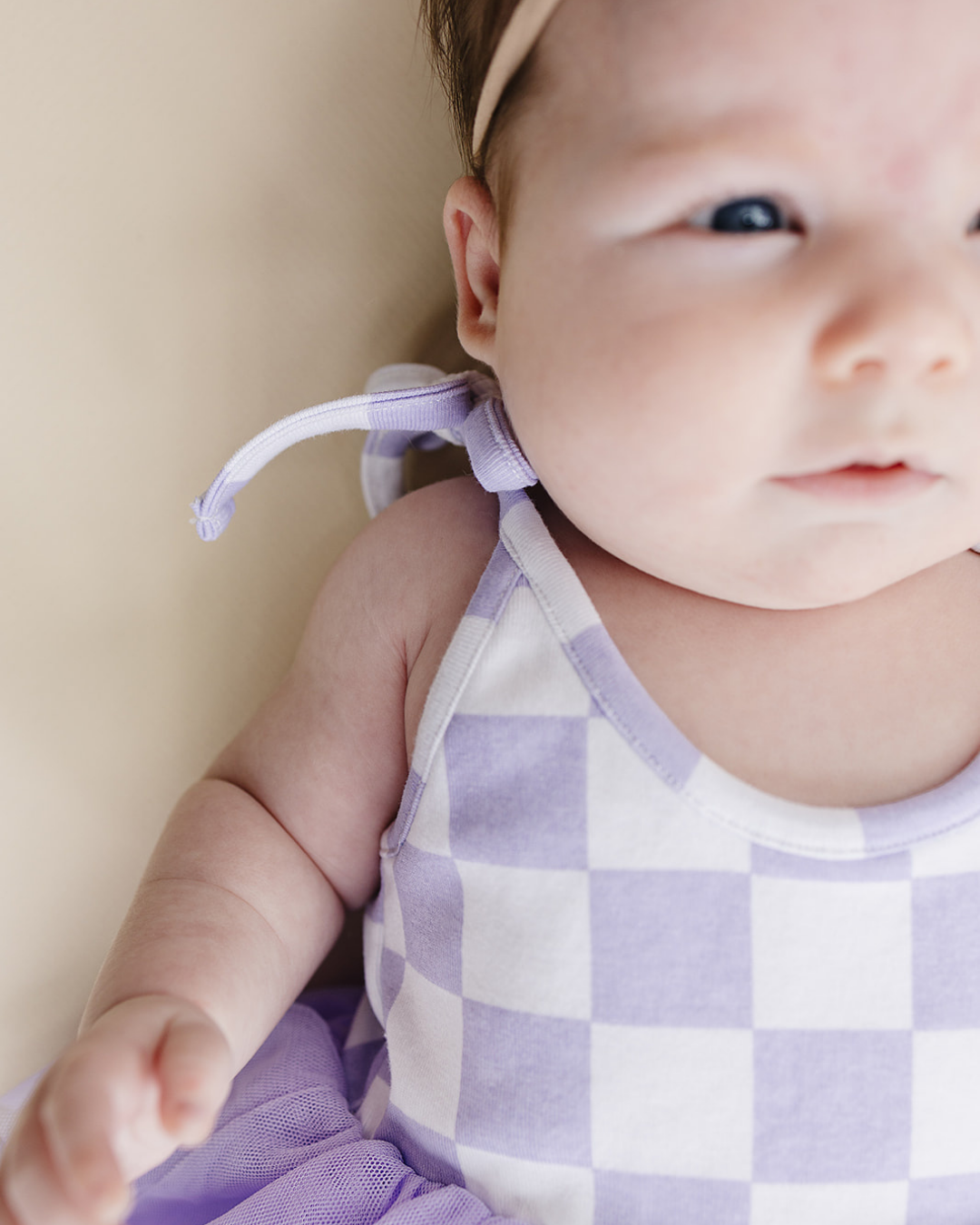 LPK Tutu Romper - Checkered Lavender - Atara & Co