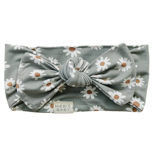 Light Green Daisy Bamboo Head Wrap - Atara & Co