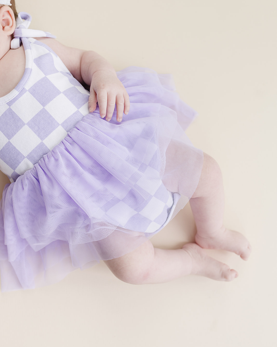 LPK Tutu Romper - Checkered Lavender