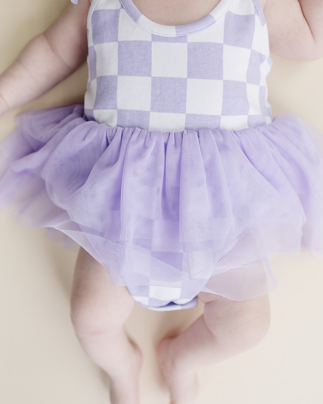 LPK Tutu Romper - Checkered Lavender