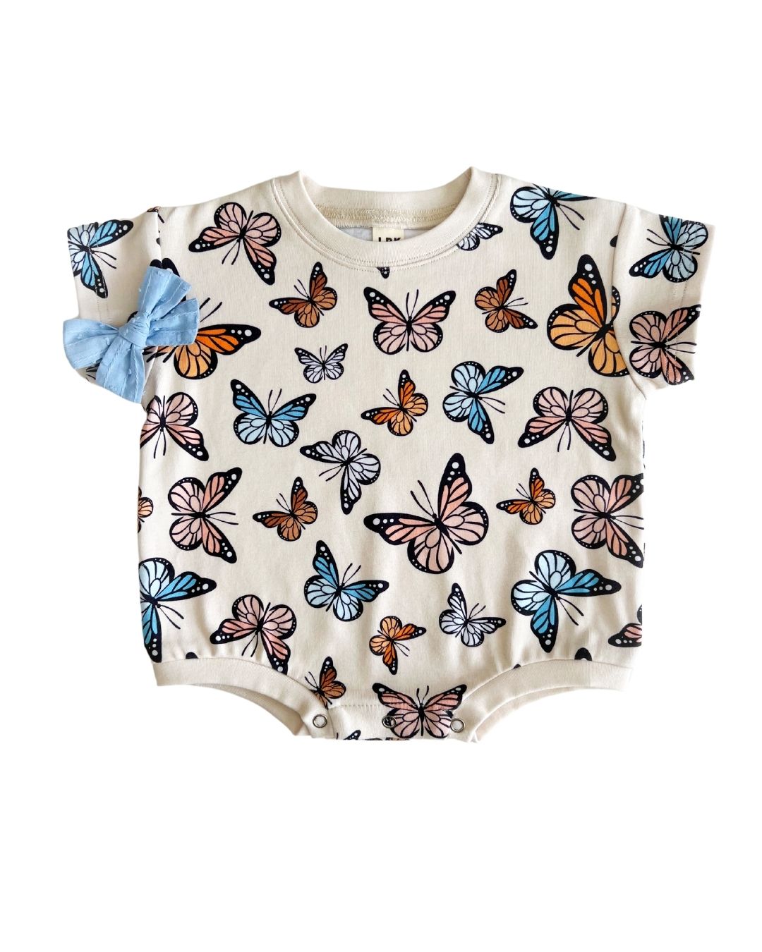 LPK Short Sleeve Bubble Romper - Butterflies