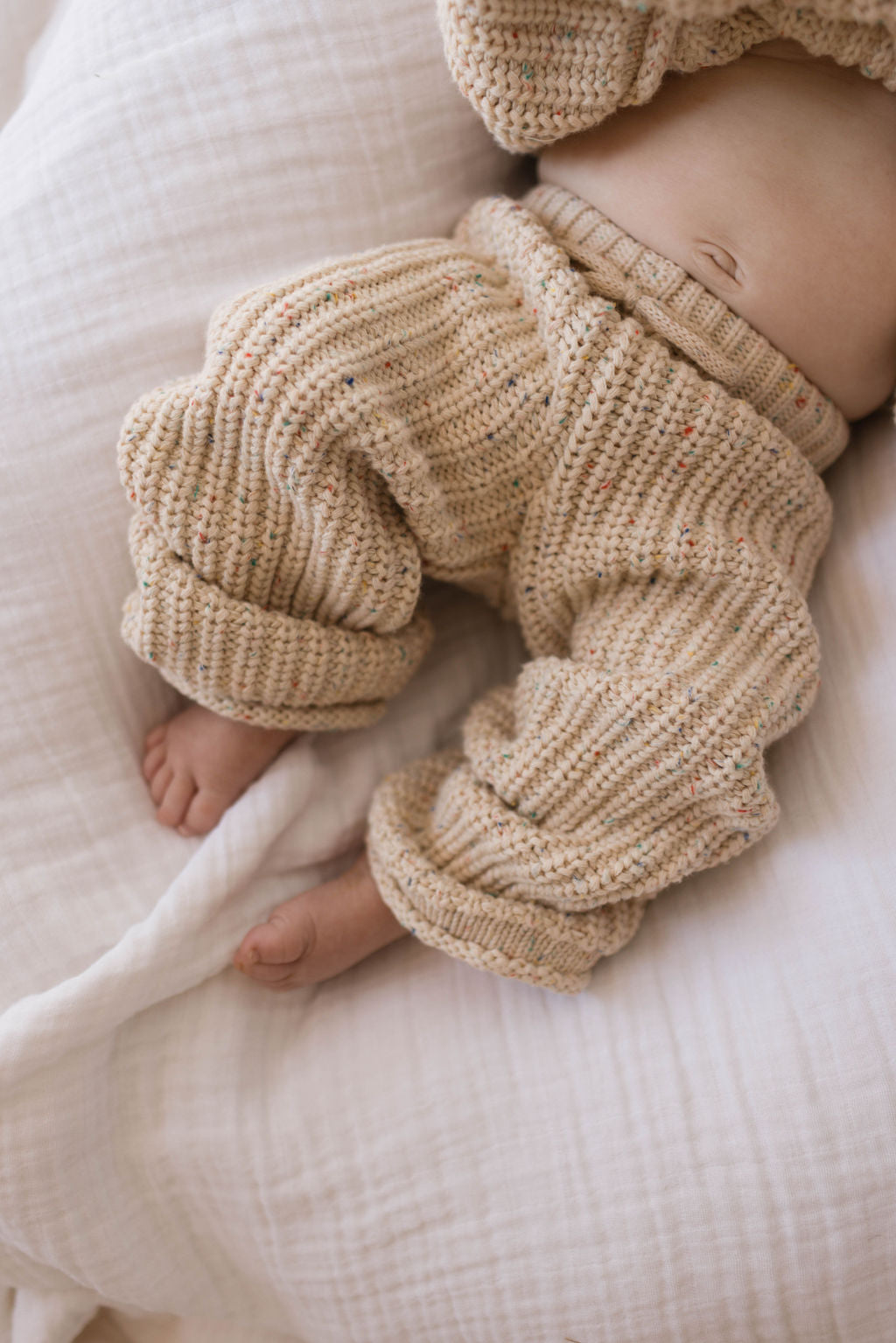 Forever French Knit Pant Set - Wheat Confetti