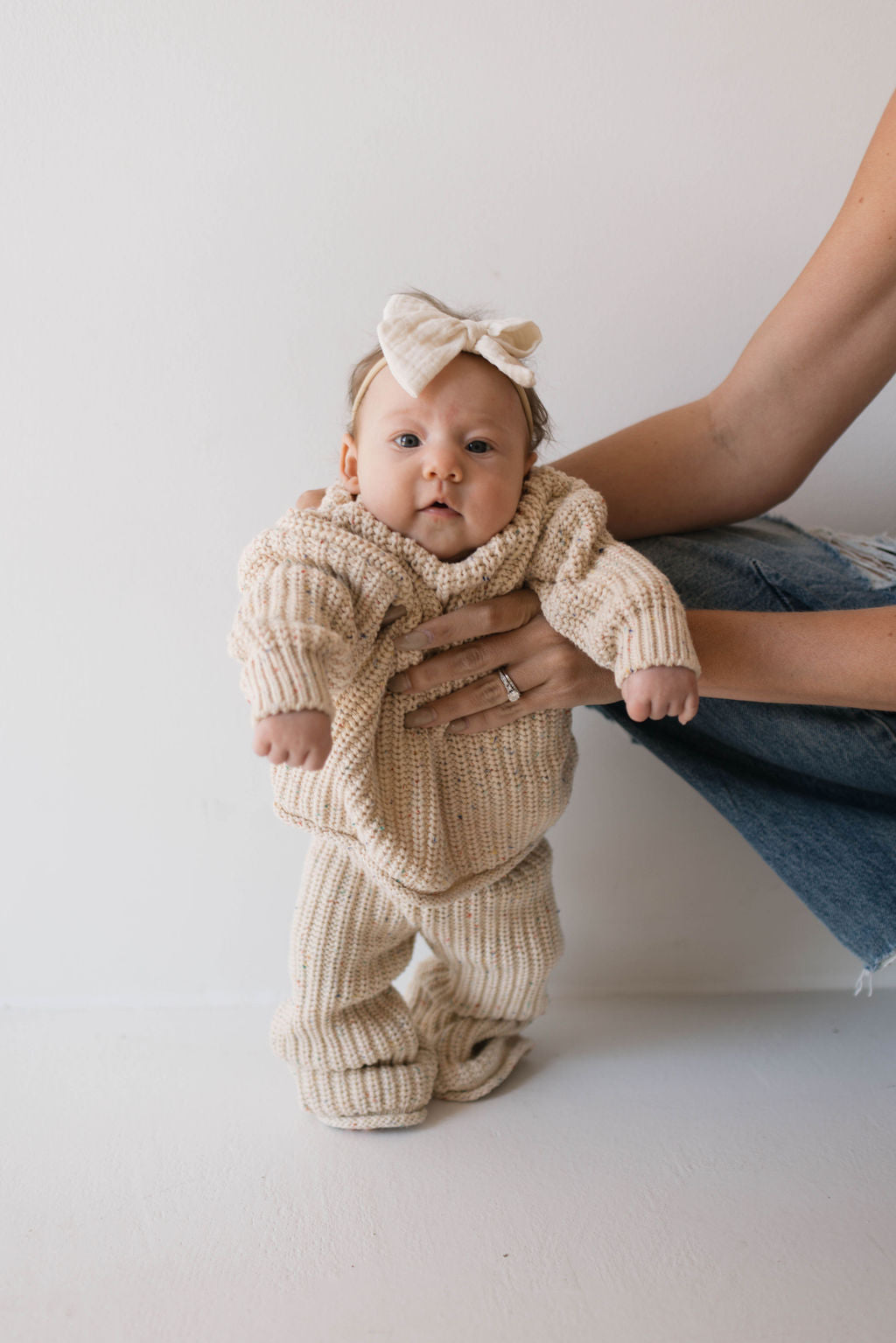 Forever French Knit Pant Set - Wheat Confetti