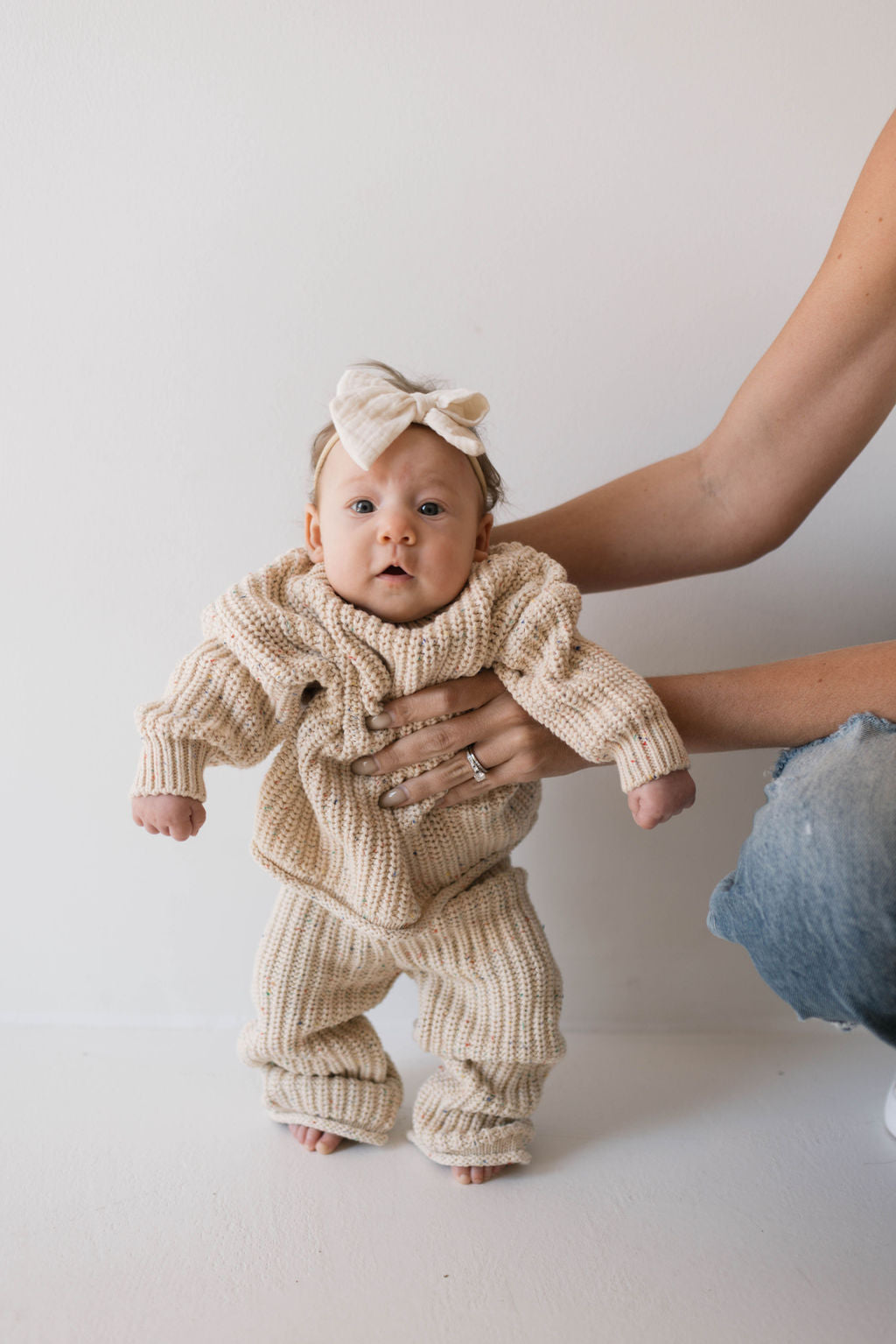 Forever French Knit Pant Set - Wheat Confetti