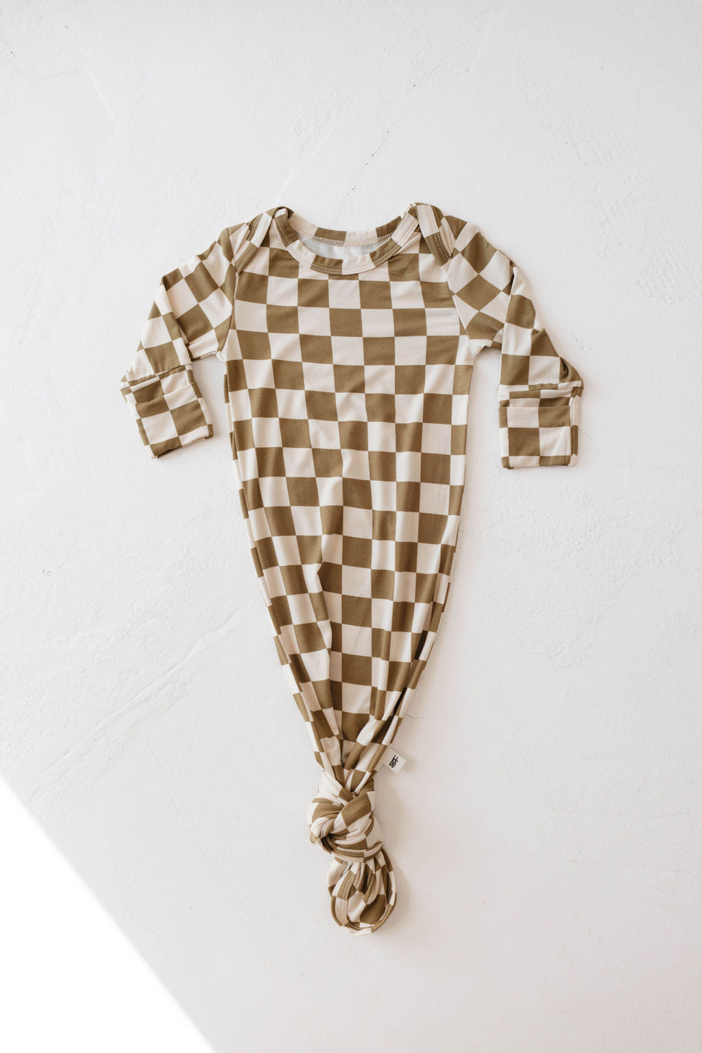 Forever French Knotted Gown - Olive Checkerboard