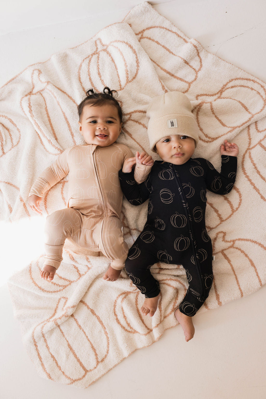 Forever French Bamboo Zip Romper - Midnight Pumpkin