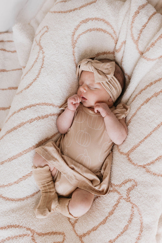 Forever French Bamboo Ruffle Romper - Pumpkin Pie