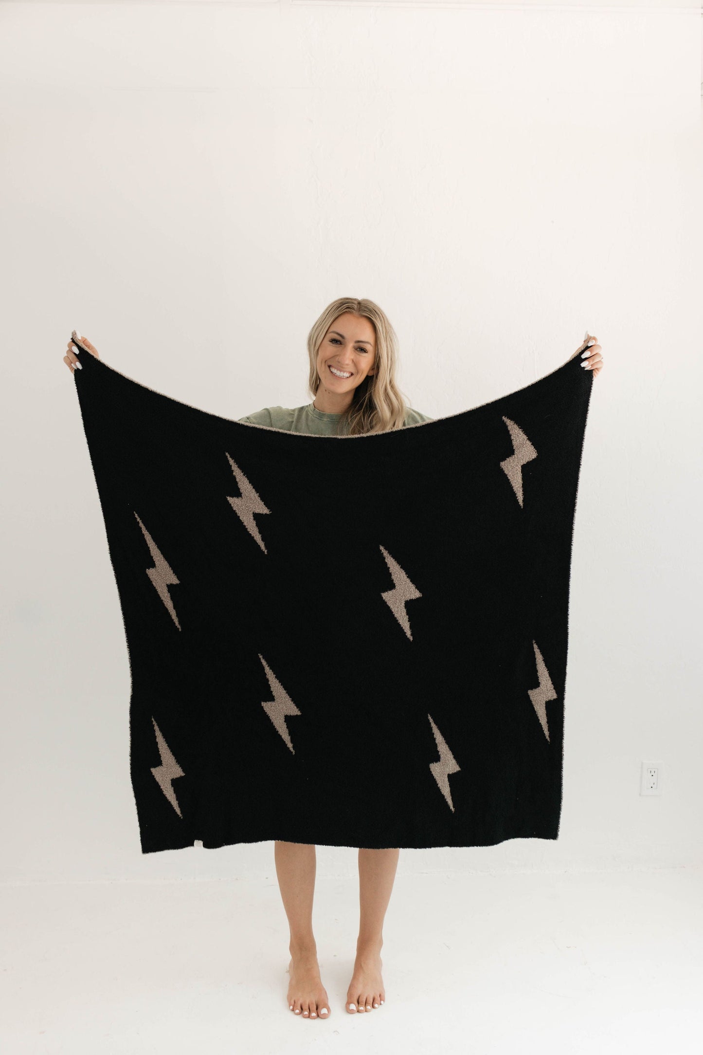 Forever French Plush Blanket - Lightning Bolt