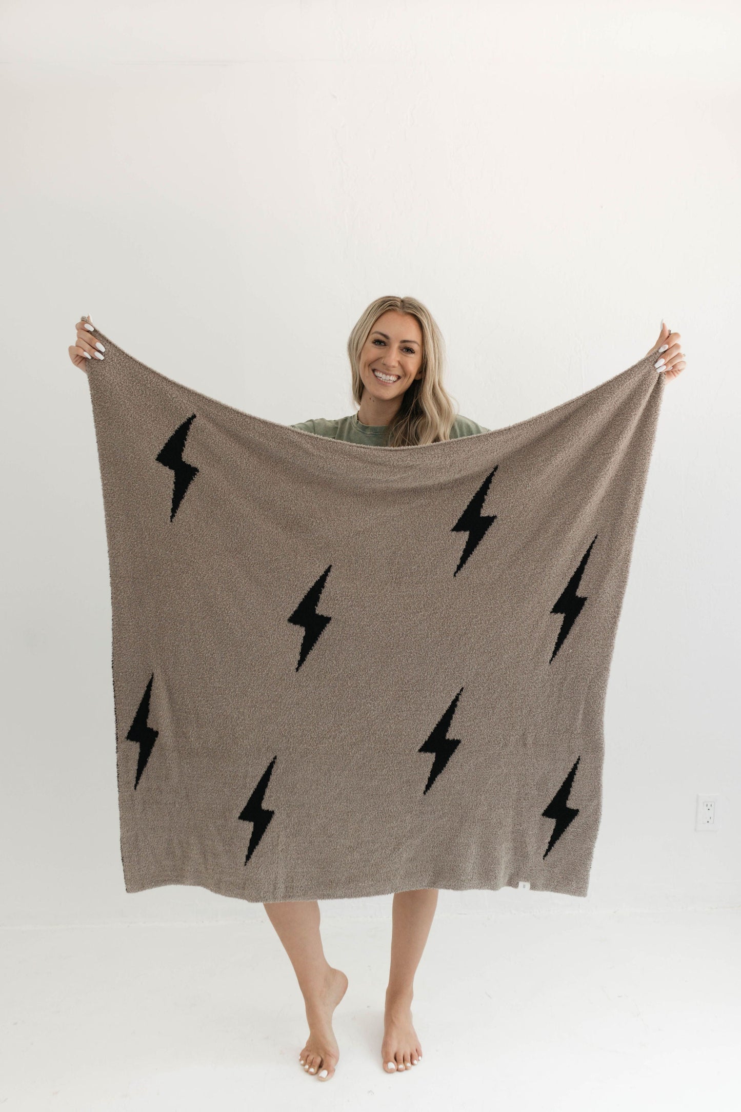 Forever French Plush Blanket - Lightning Bolt