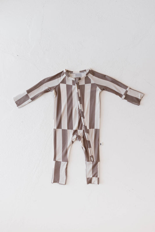 Forever French Bamboo Zip Romper - Tile Stack - Atara & Co