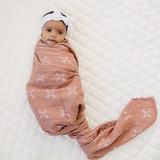 Mebie Baby Muslin Swaddle Blanket - Just Peachy