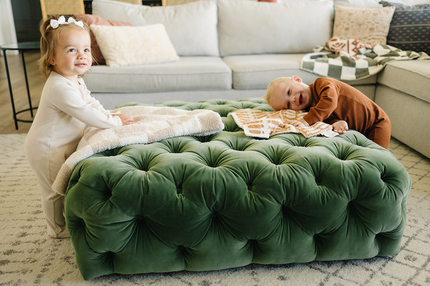 Mebie Baby Plush Blanket - Taupe Checkered