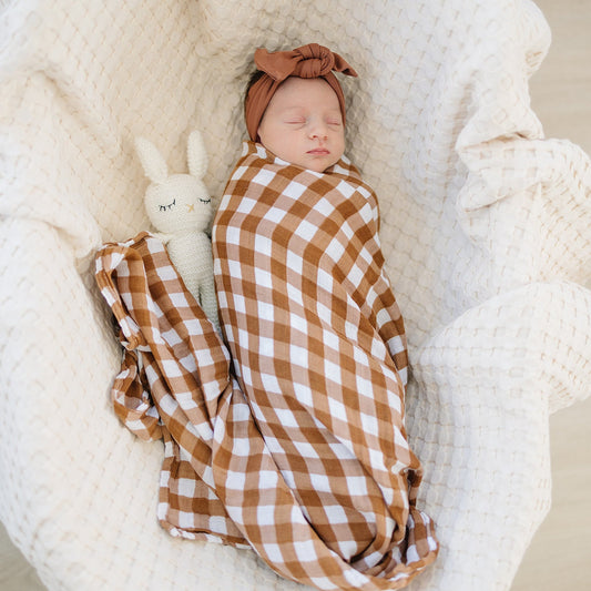 Mebie Baby Muslin Swaddle - Gingham