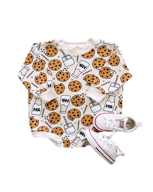 LPK Bubble Romper - Milk & Cookies - Atara & Co