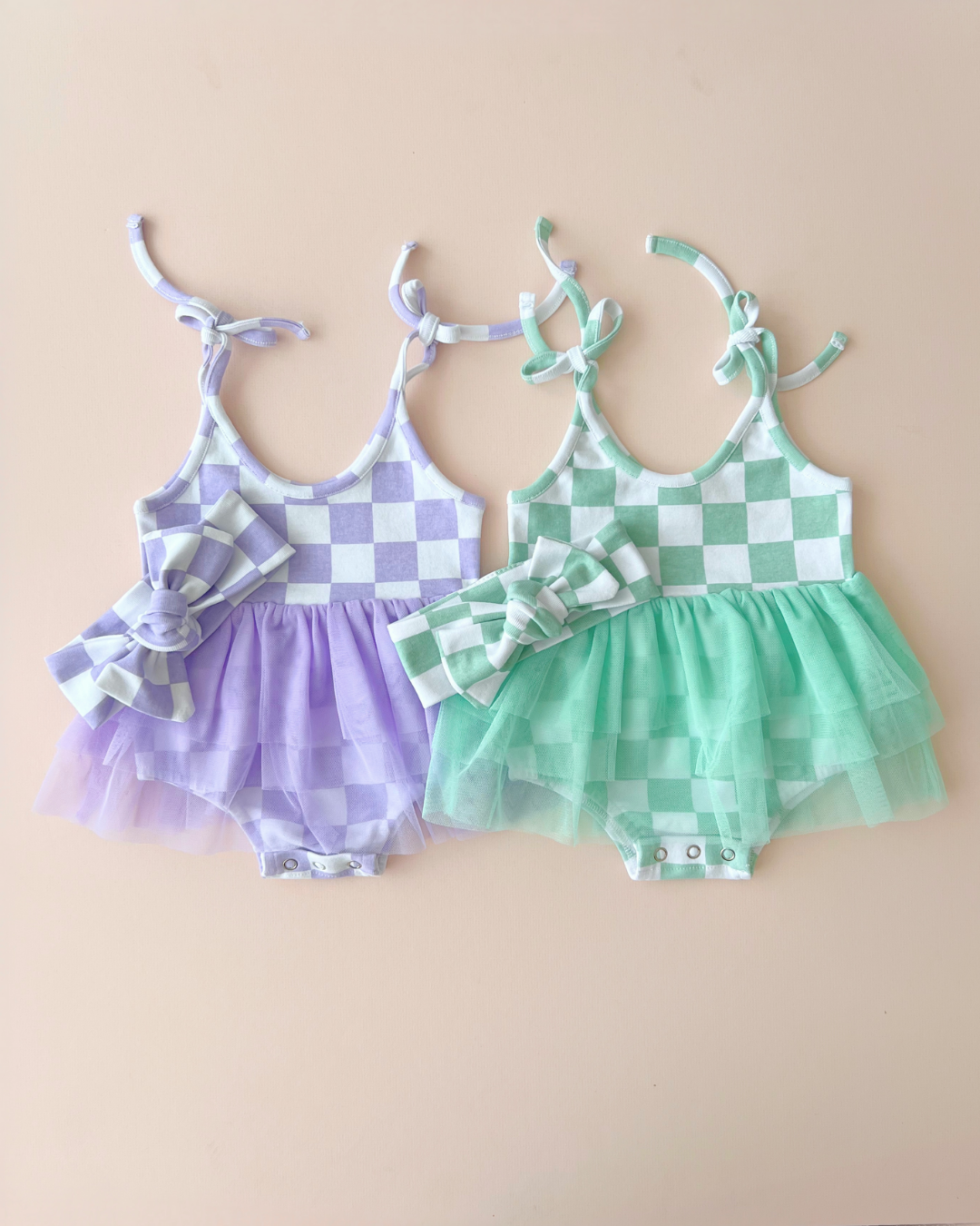 LPK Tutu Romper - Checkered Lavender