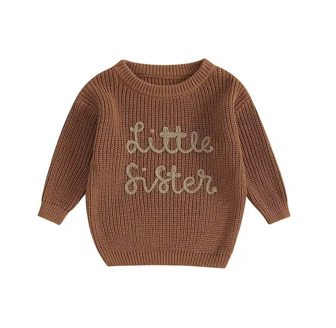 'Little Sister' Embroidered Knit Sweater