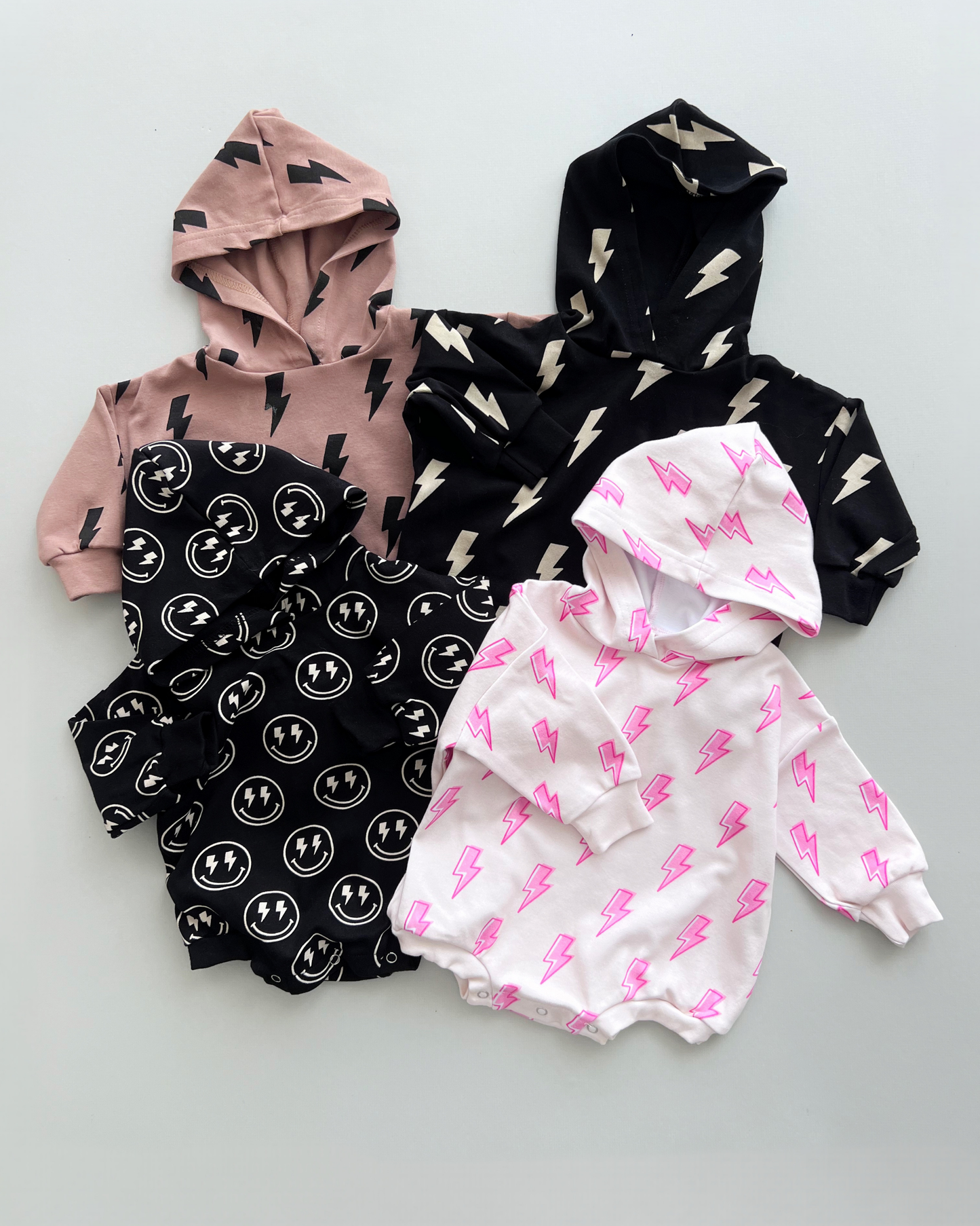 LPK Hooded Bubble Romper - Mocha Bolts