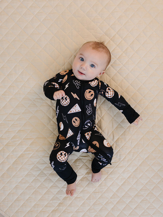 LPK Bamboo Zip Romper - Rad Vibes