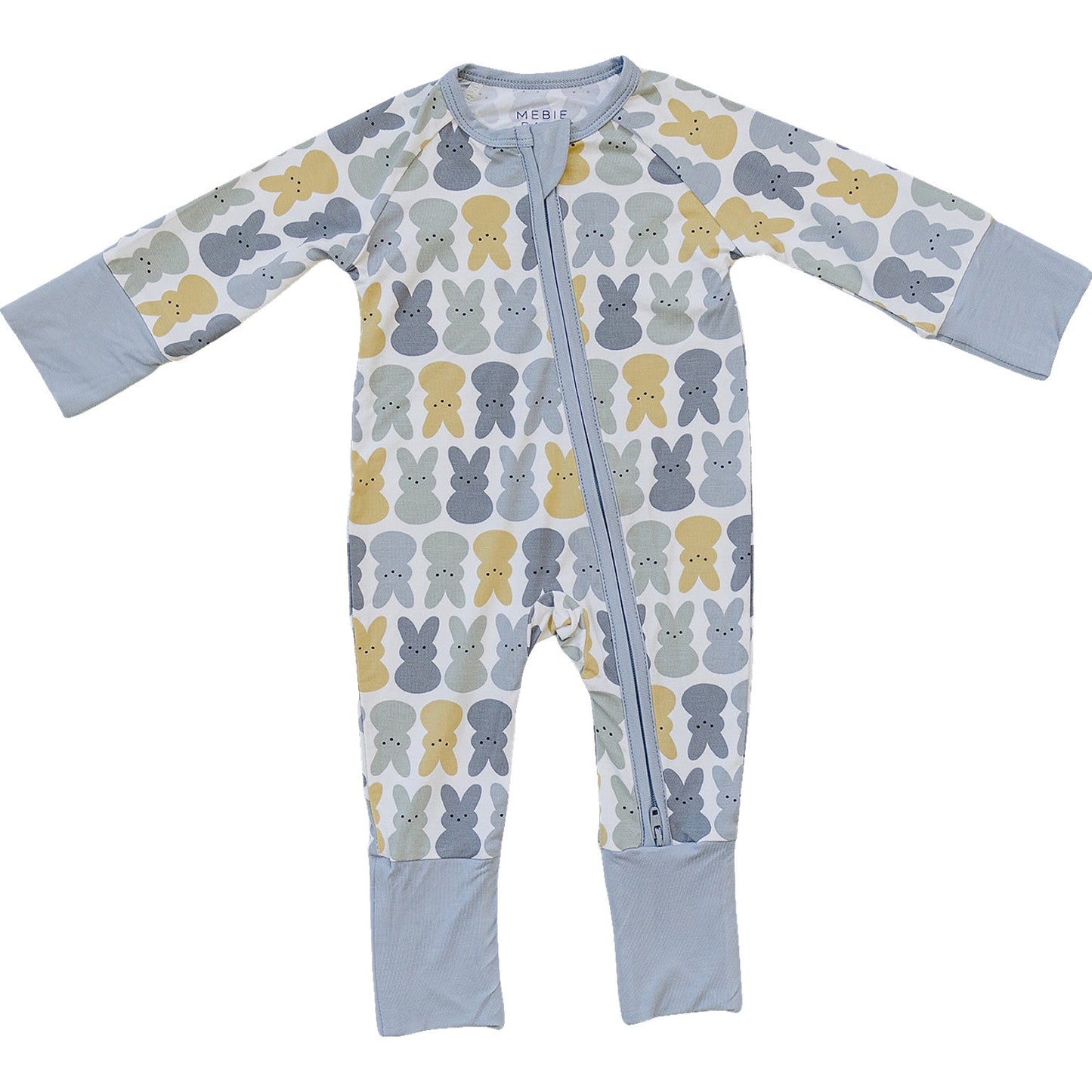 Mebie Baby Bamboo Romper - Dusty Blue Bunny