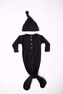 Stroller Society Knotted Gown Set - Black