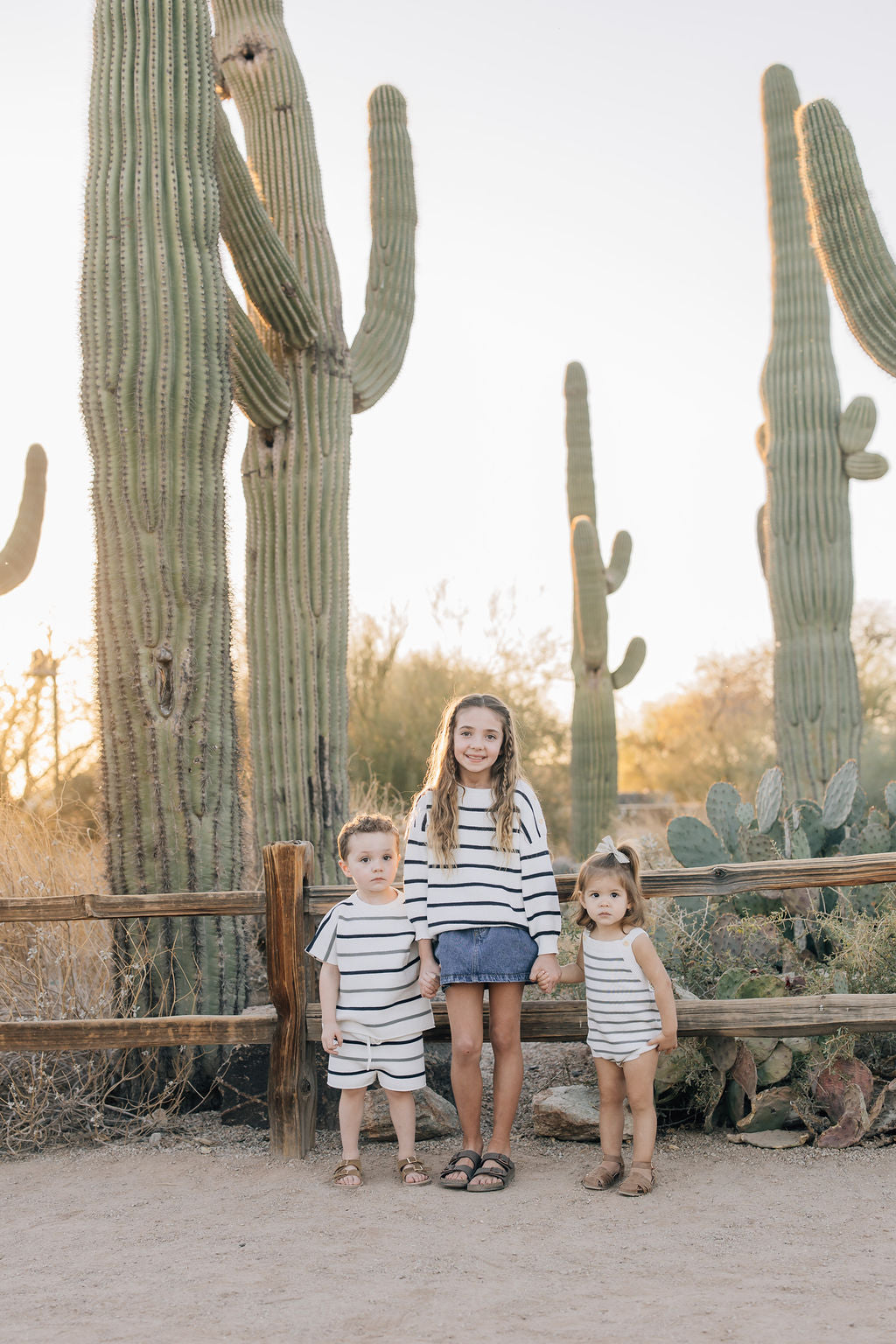 Mebie Baby Sage + Navy Stripe Knit Short Set