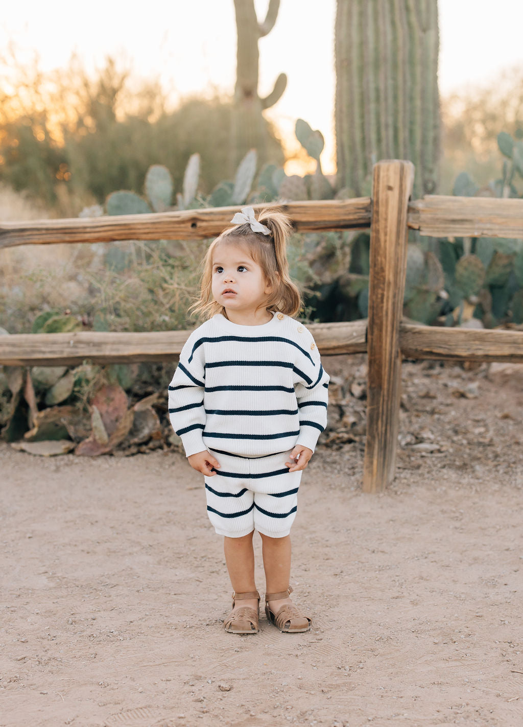 Mebie Baby Navy Stripe Knit Shorts