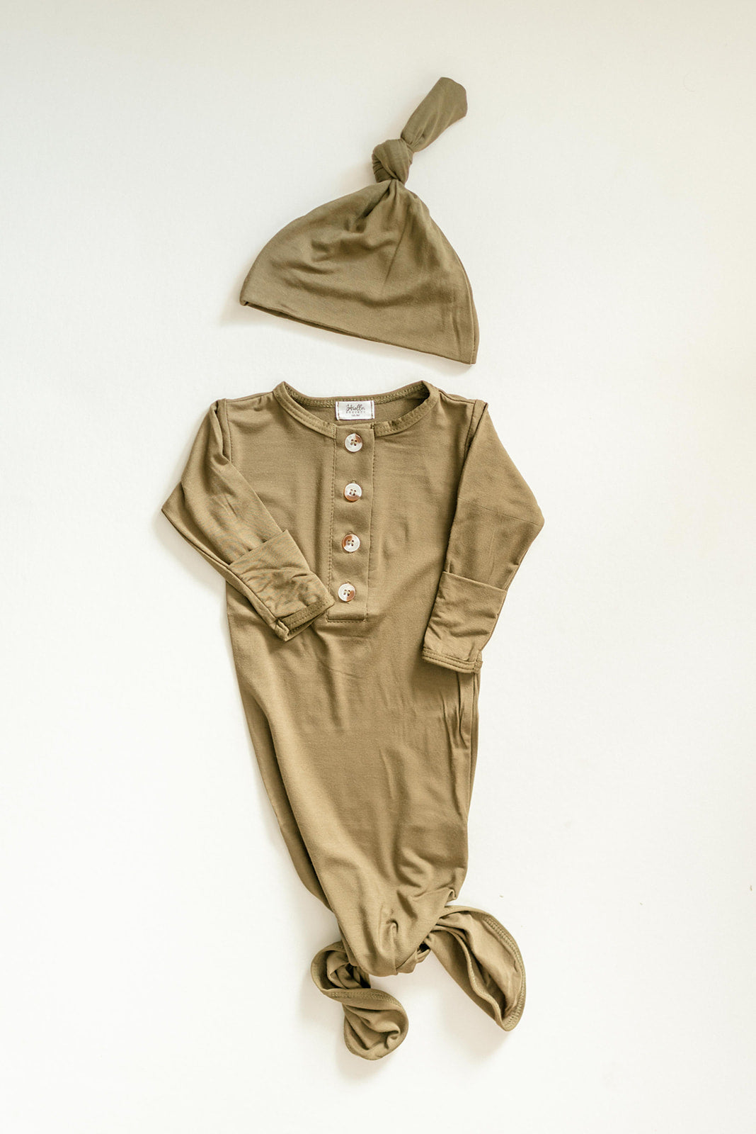 Stroller Society Knotted Gown Set - Army Green