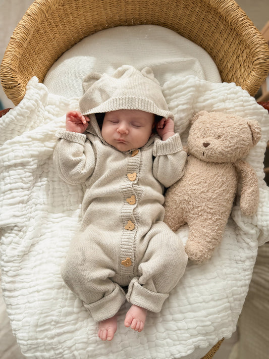 Luna + Luca Bear Cub Jumpsuit - Natural