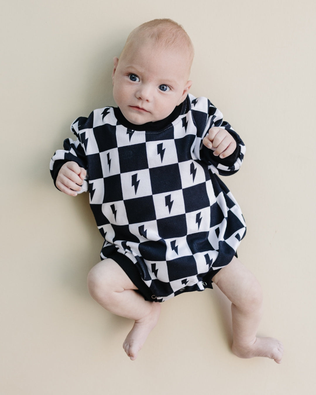 LPK Bubble Romper - Charcoal Bolts - Atara & Co