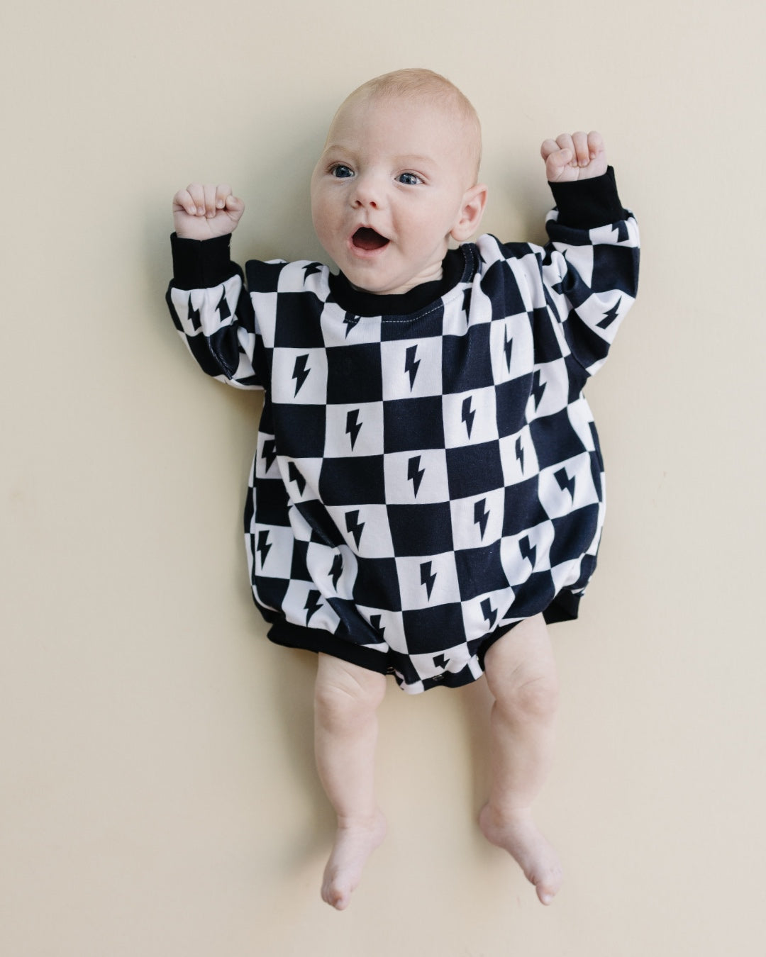 LPK Bubble Romper - Charcoal Bolts - Atara & Co