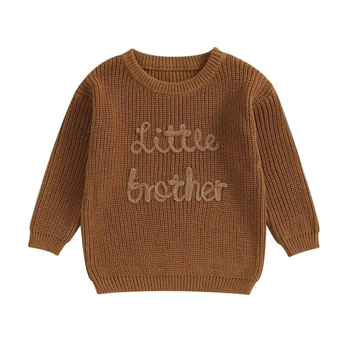 'Little Brother' Embroidered Knit Sweater
