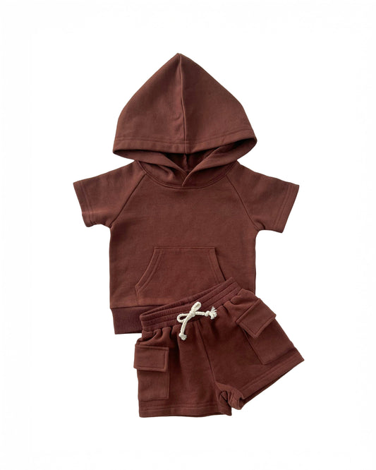 LPK Terry Cargo Shorts Set - Chocolate