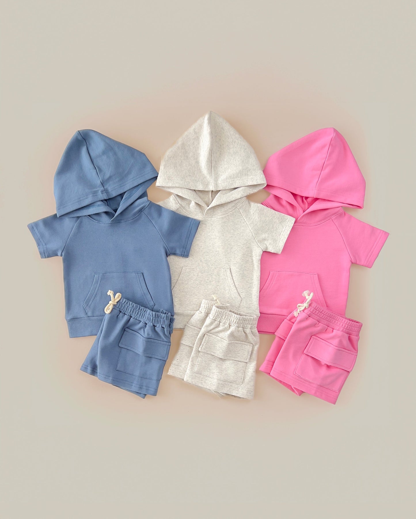 LPK Terry Cargo Shorts Set - Pink