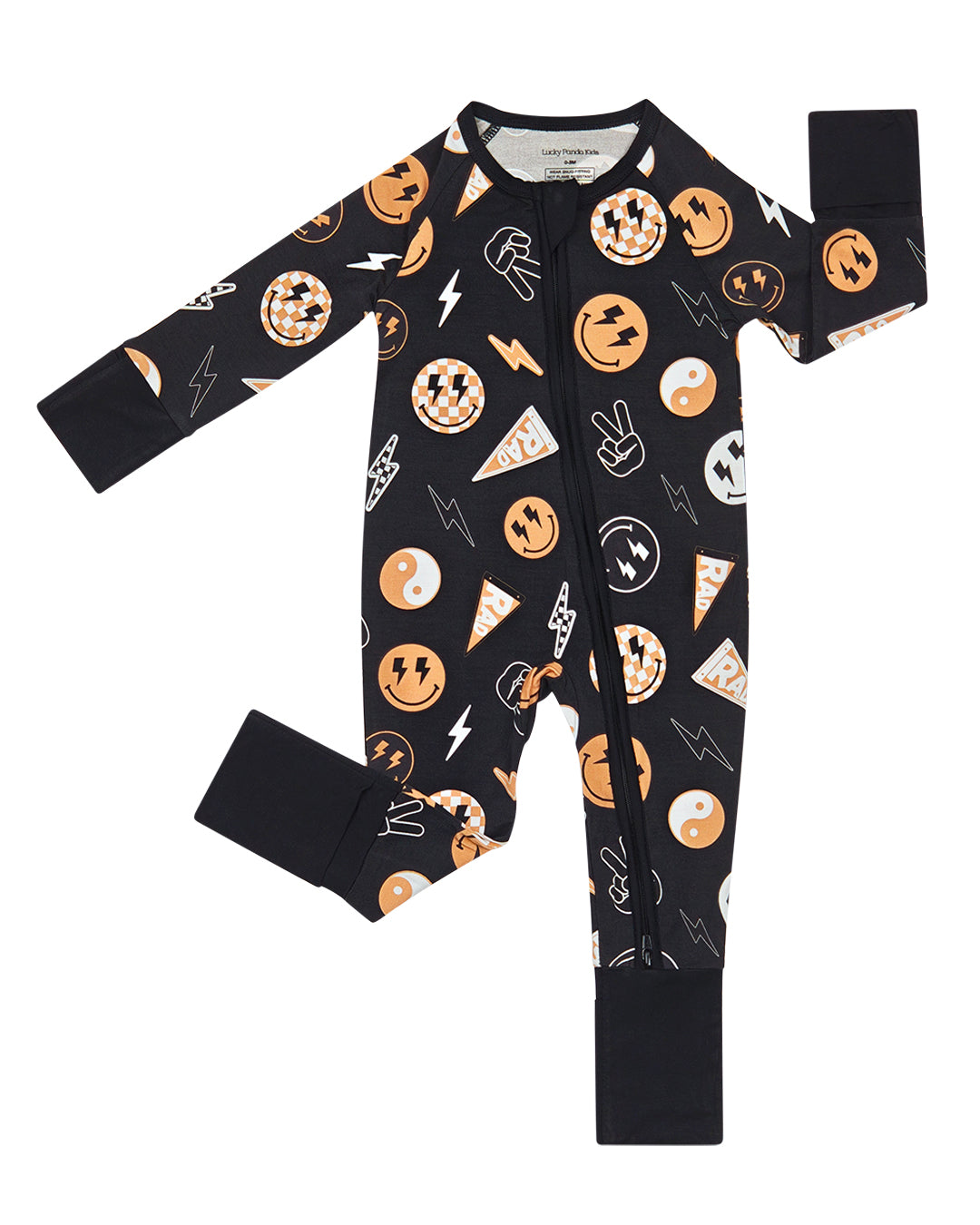 LPK Bamboo Zip Romper - Rad Vibes