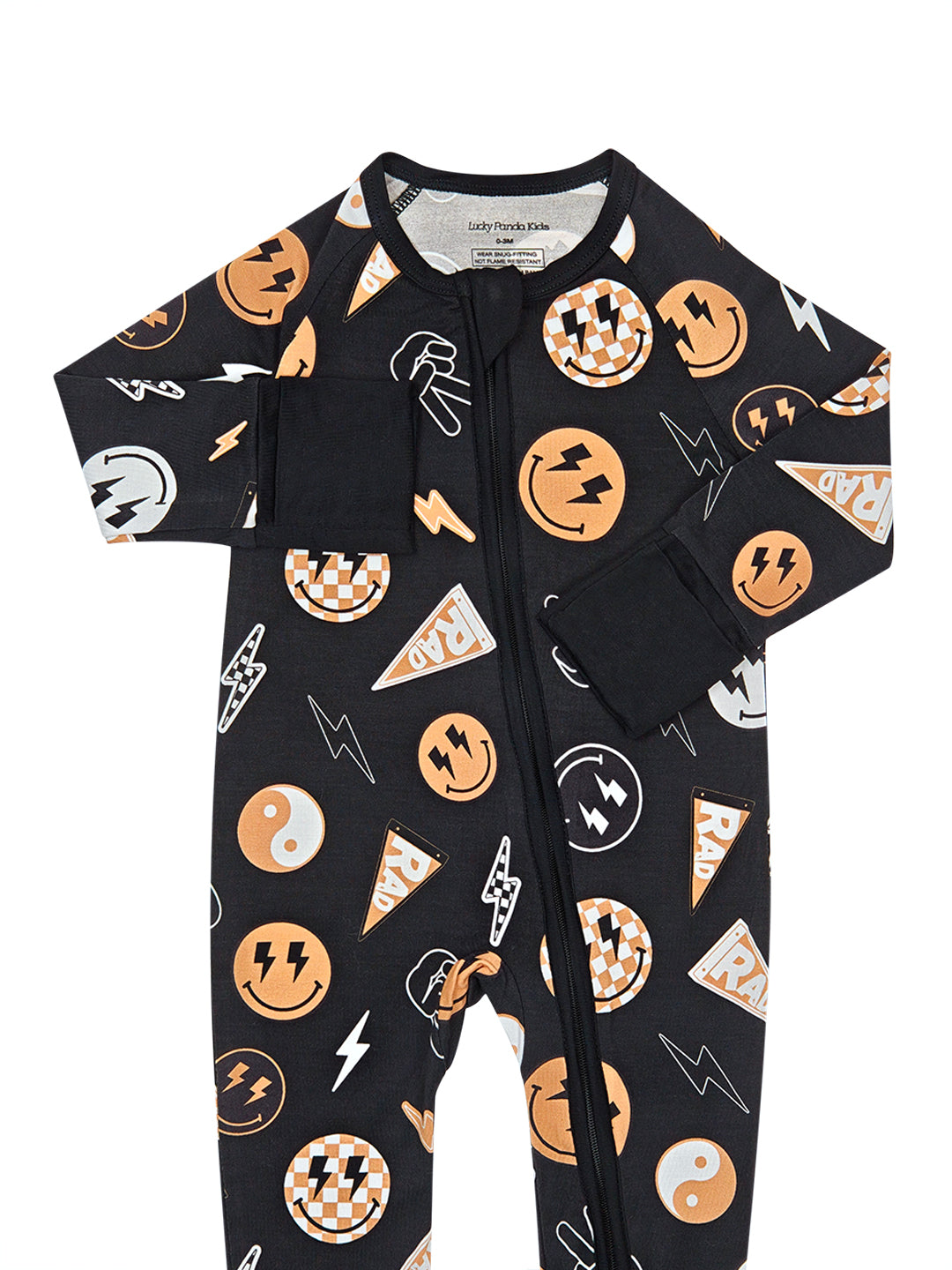 LPK Bamboo Zip Romper - Rad Vibes