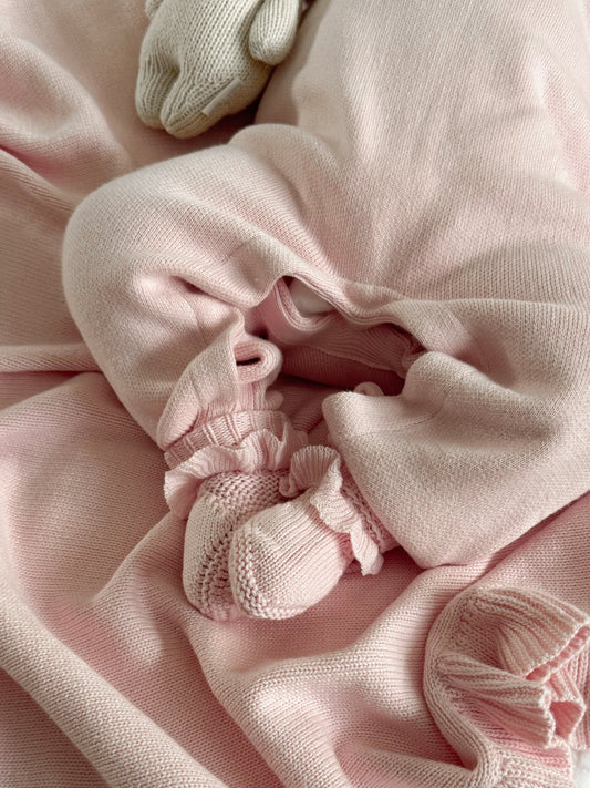 Luna + Luca Classic Ruffle Booties - Powder Pink