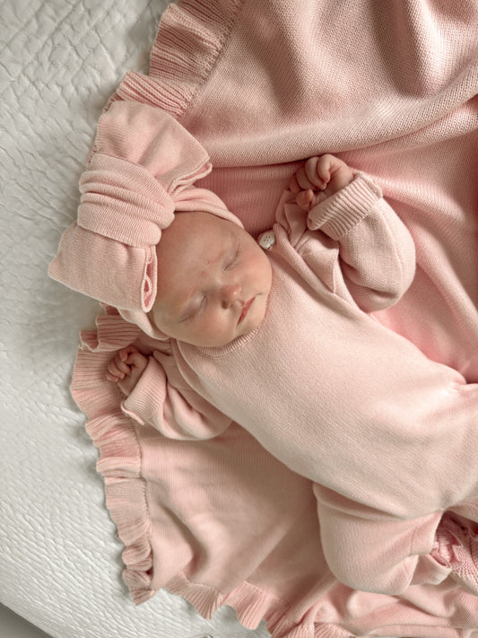 Luna + Luca Classic Bow Headband - Powder Pink