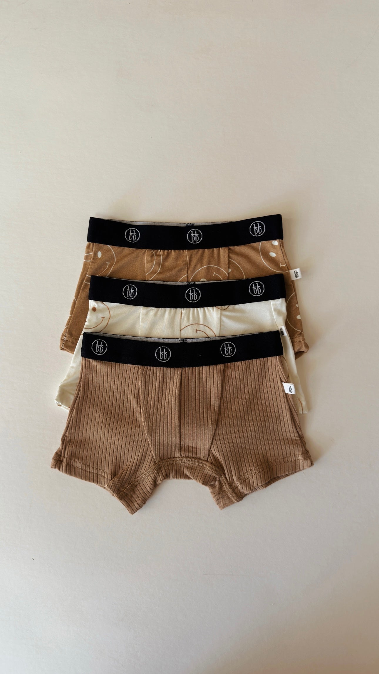 Forever French Bamboo Boxers - Tan & Ivory Smile