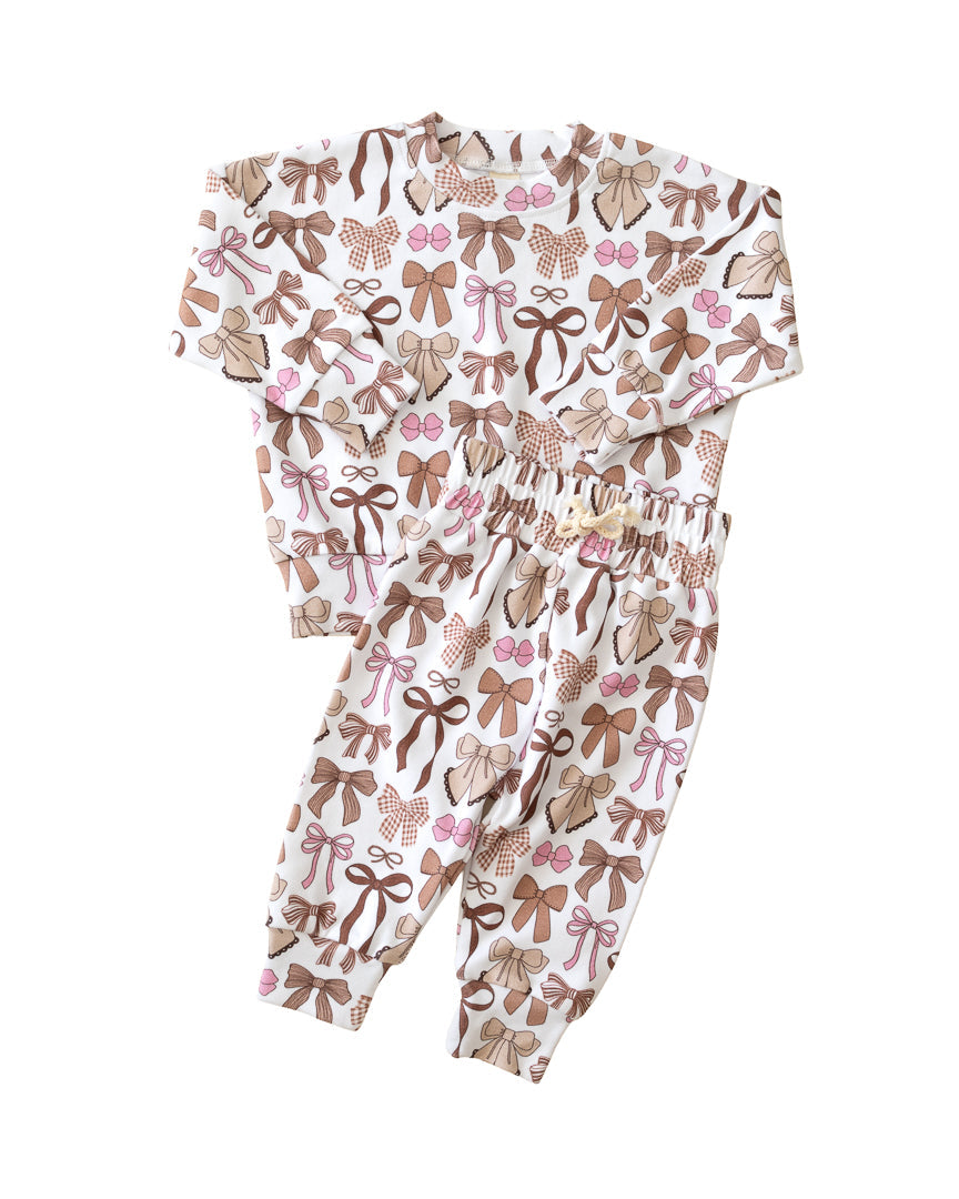 LPK Jogger Set - Mocha Bows