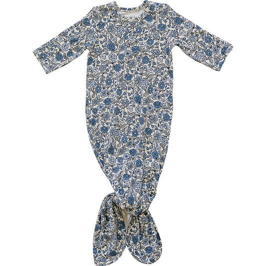 Mebie Baby Bluebell Pointelle Bamboo Knot Gown