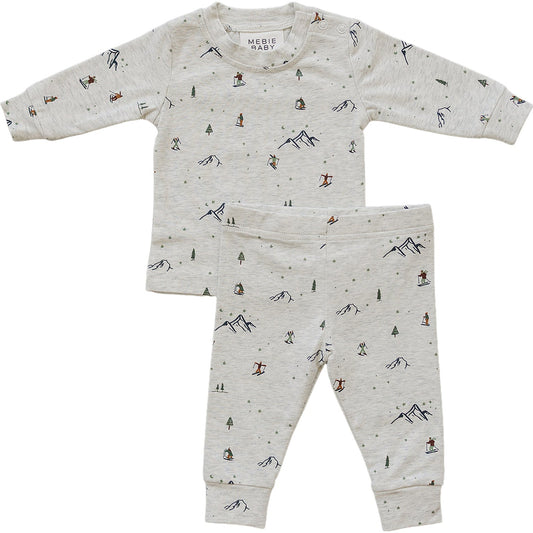 Mebie Baby Ski Print Cozy Set