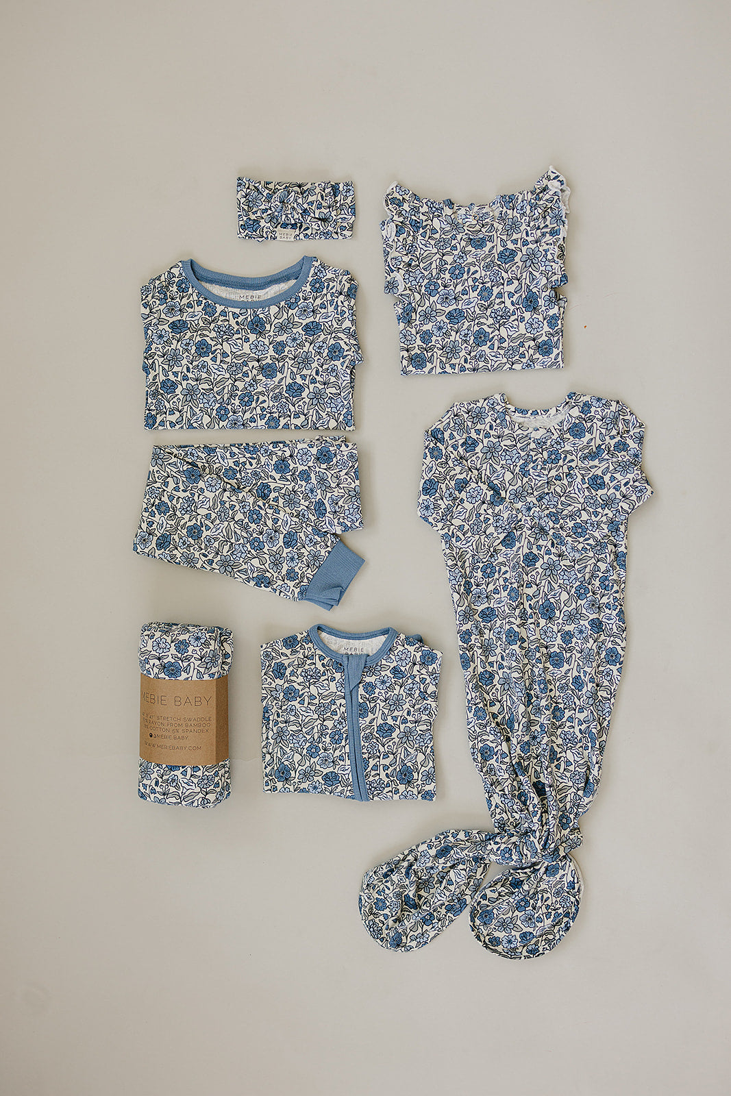 Mebie Baby Bluebell Pointelle Bamboo Knot Gown