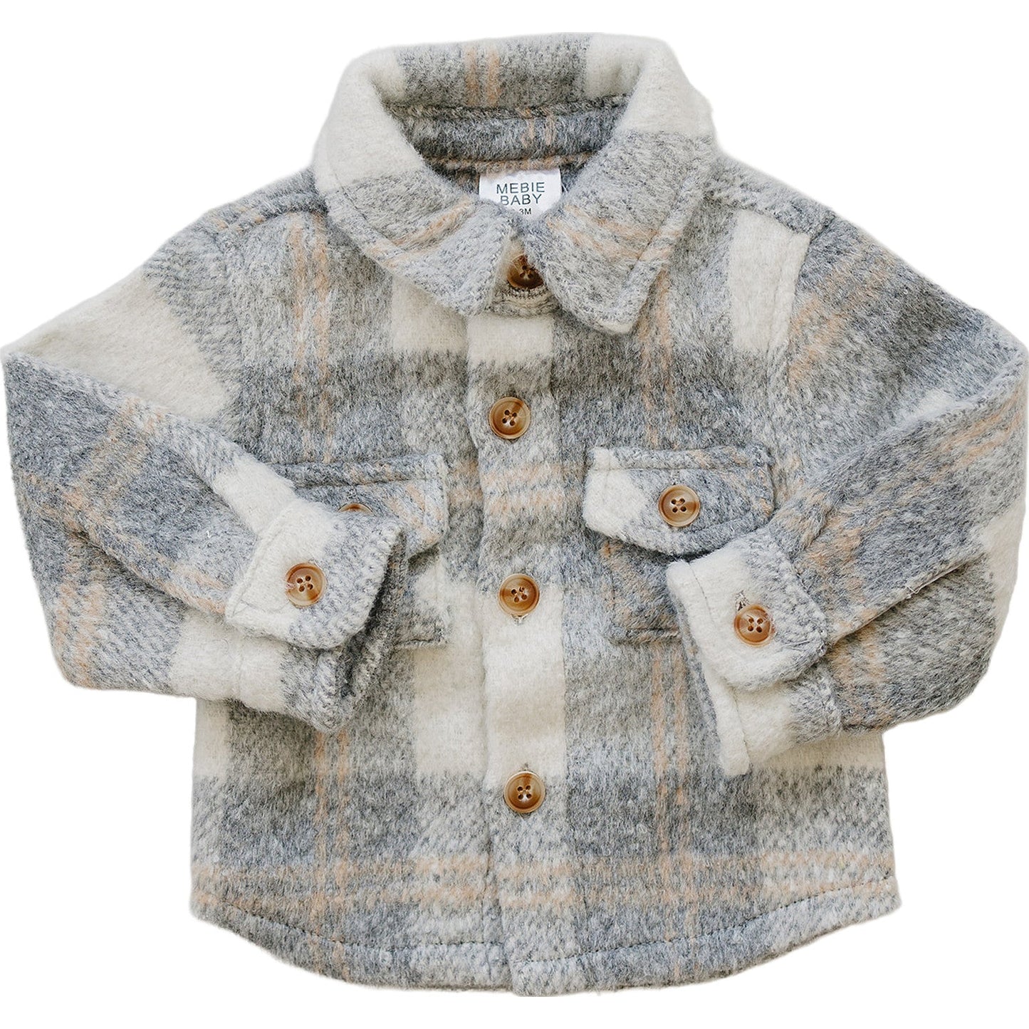 Mebie Baby Grey Plaid Shacket