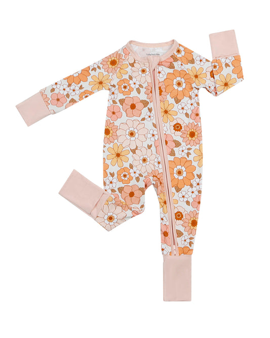 LPK Bamboo Zip Romper - Sweet Blossom