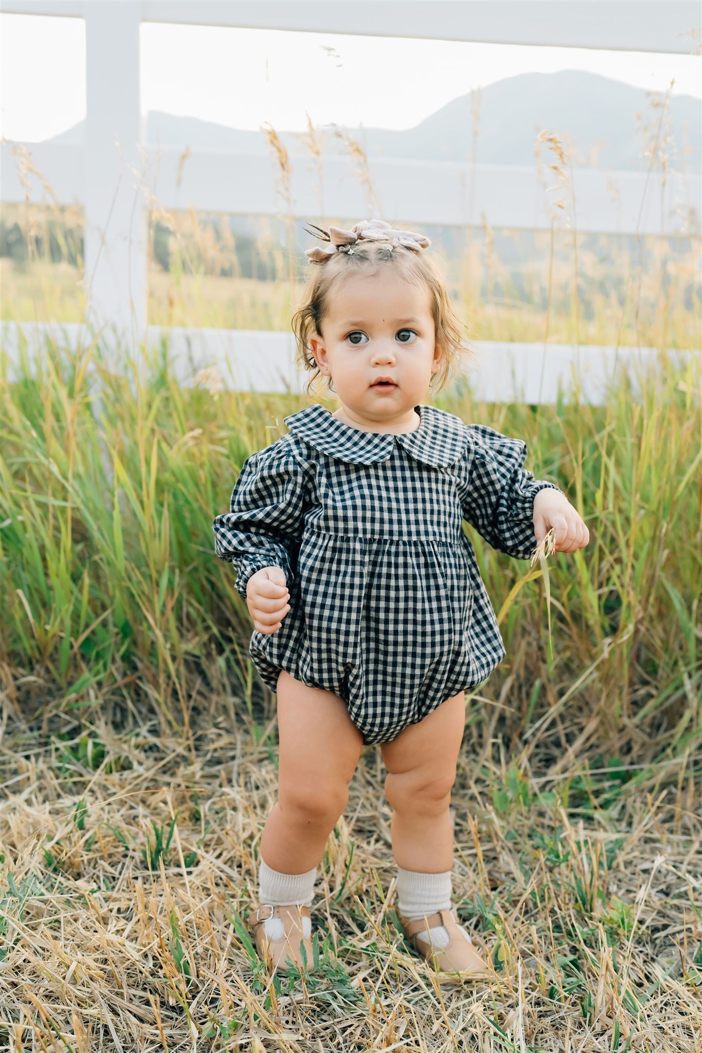 Mebie Baby Romper - Gingham