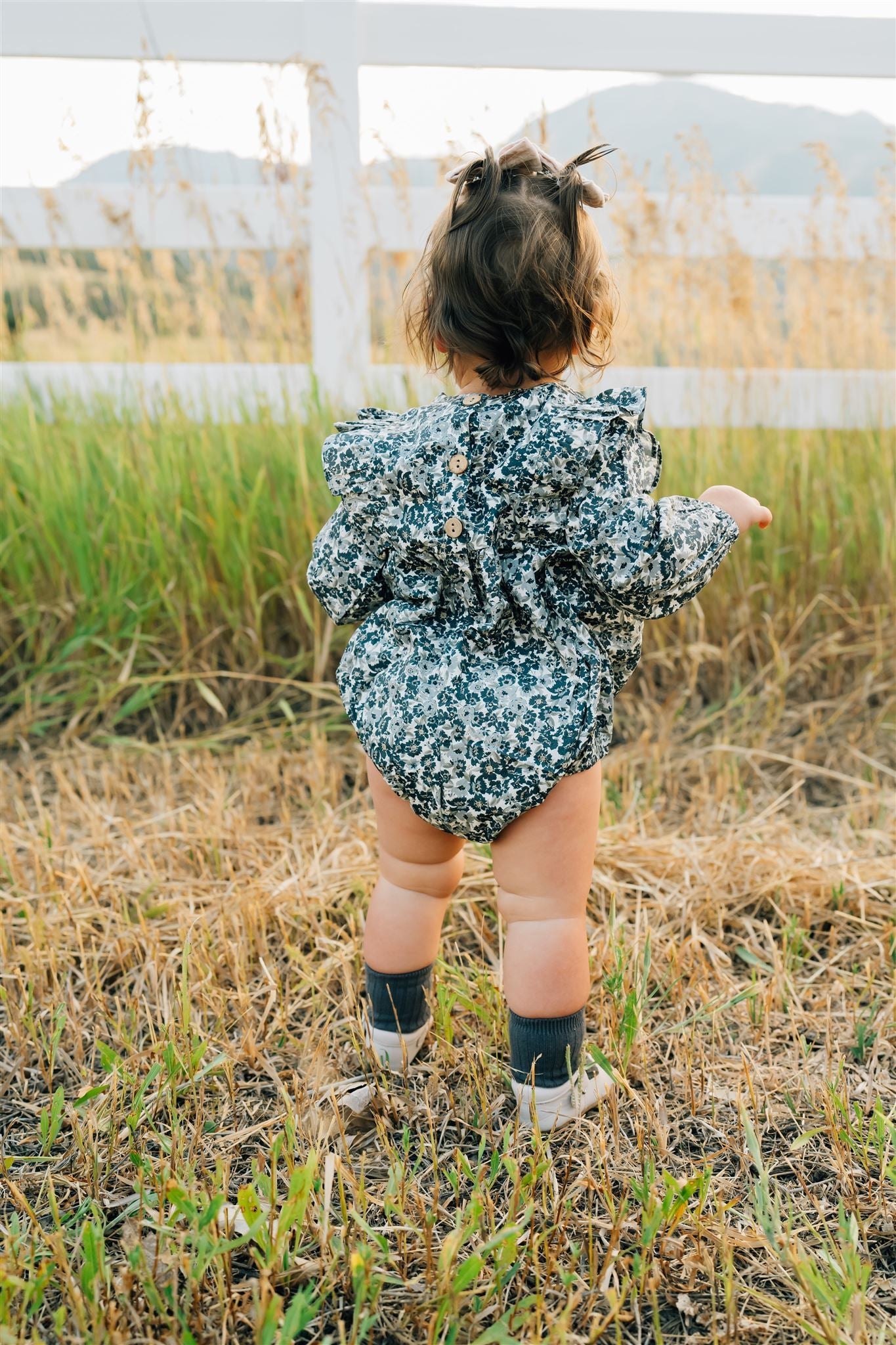 Mebie Baby Long Sleeve Romper - Liberty Floral