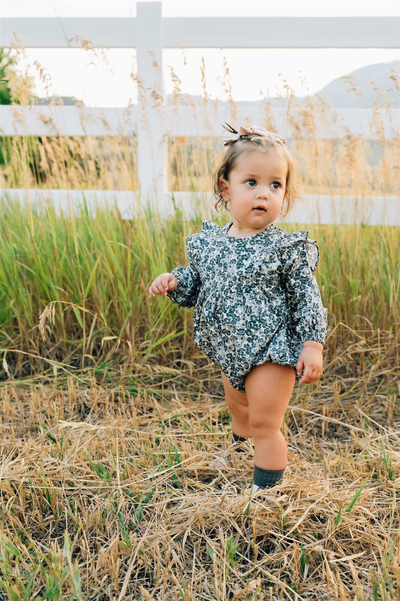 Mebie Baby Long Sleeve Romper - Liberty Floral